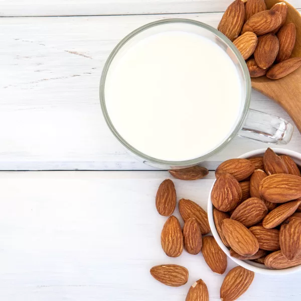 Use Almond Milk In Your Blended Protein Powder Mix Drink